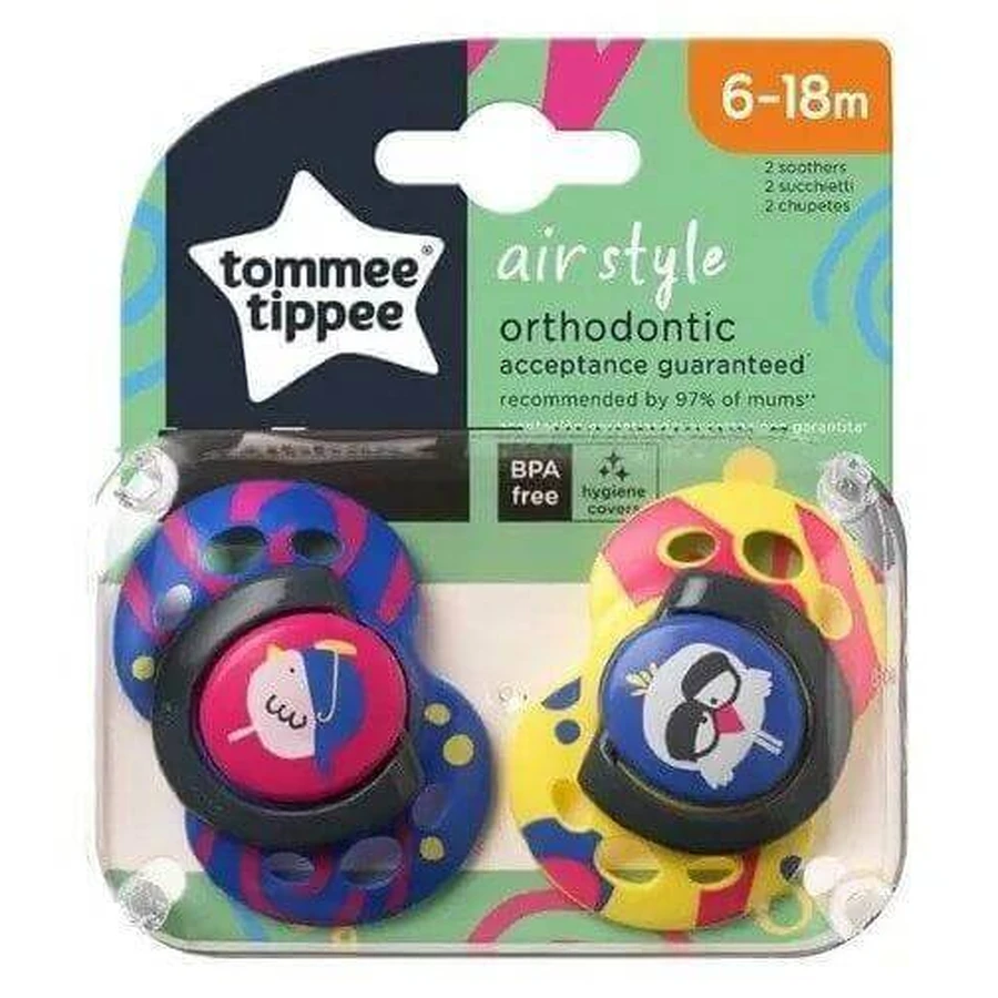 Tommee Tippee Соска-пустушка C2N Silicone Fun 6-18м 2 шт.: ціни та характеристики