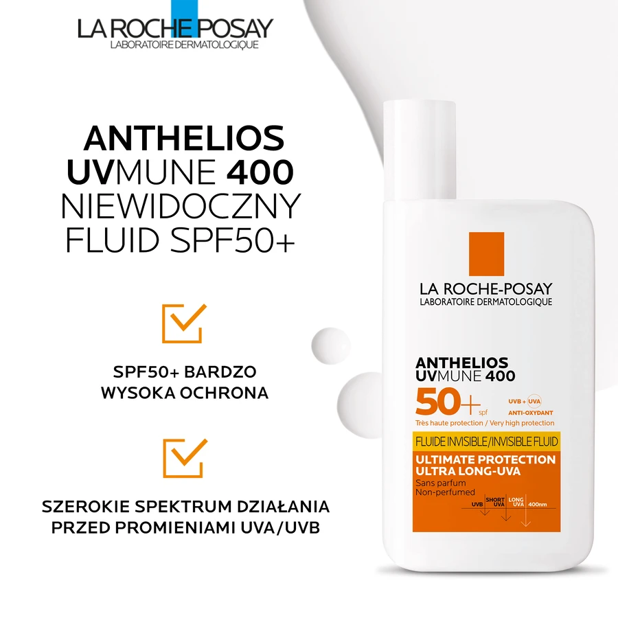 La Roche Posay, Невидимий флюїд під макіяж Anthelios SPF 50+, 50 мл: ціни та характеристики