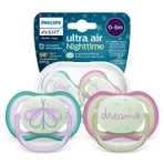 Avent Ultra Air Night, пупс, силіконовий, симетричний, темно-квітковий, дівчинка, SCF376/19, 0-6 місяців, 2 пупси: ціни та характеристики