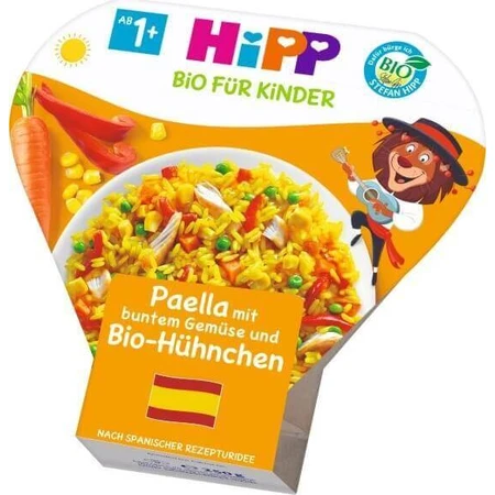 HiPP BIO Паэлья с овощами и курицей из Великобритании. 1 год 1×250 г, овощная и мясная закваска для детей: цены и характеристики