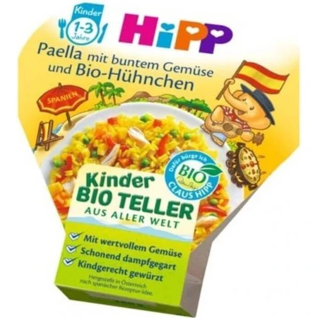 HiPP BIO Паэлья с овощами и курицей из Великобритании. 1 год 1×250 г, овощная и мясная закваска для детей: цены и характеристики