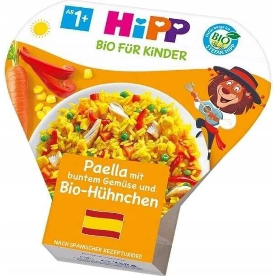 HiPP BIO Паэлья с овощами и курицей из Великобритании. 1 год 1×250 г, овощная и мясная закваска для детей: цены и характеристики