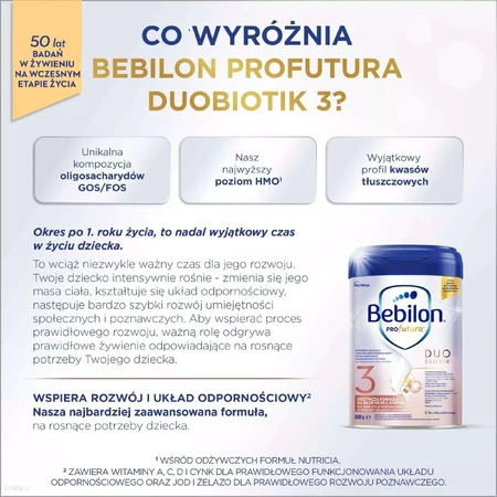 Суха молочна суміш Nutricia Bebilon Profutura DuoBiotik 3, після 1 року, 800 г: ціни та характеристики