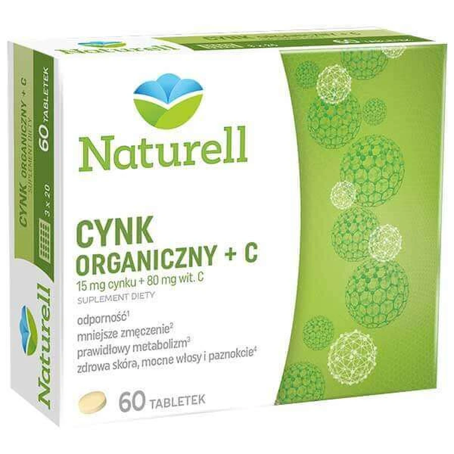 Naturell Organic Zinc + C, 60 таблеток КОРОТКИЙ ТЕРМІН ДІЇ: ціни та характеристики
