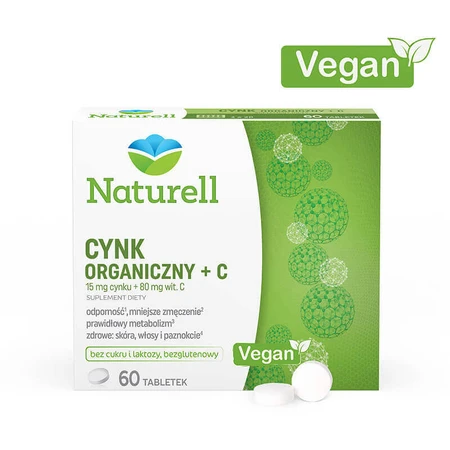 Naturell Organic Zinc + C, 60 таблеток КОРОТКИЙ ТЕРМІН ДІЇ: ціни та характеристики