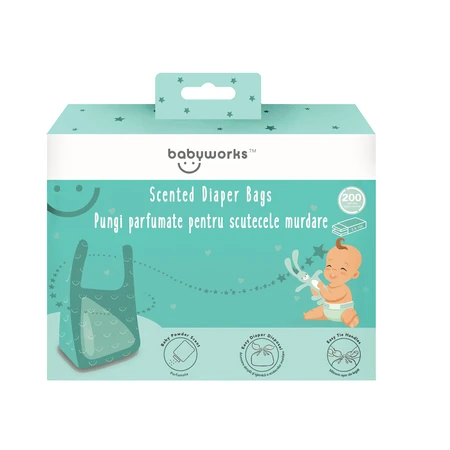 Ароматизированные пакеты для использованных подгузников, 200 шт, BabyWorks: цены и характеристики