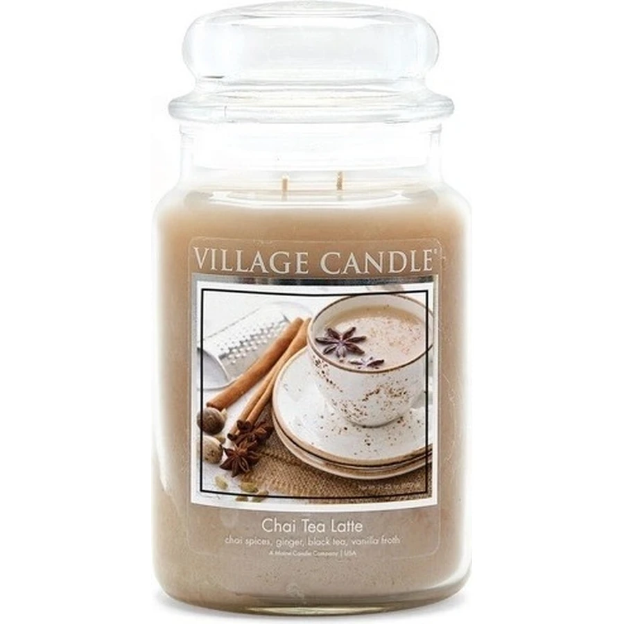 Village Candle Ароматична свічка у склі - Chai Tea Latte - Чай з молоком та корицею, велика 1×1 шт: ціни та характеристики