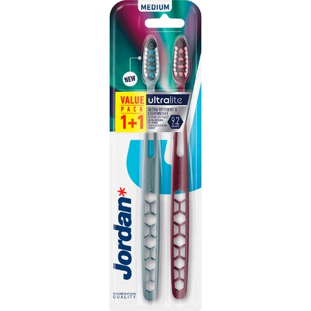 Jordan Ultralite Medium, зубна щітка, середня, 2 шт.: ціни та характеристики