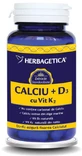 Кальций + D3 + Витамин К2 Herbagetica Calcium + D3 + Vitamina K2, 60 капсул