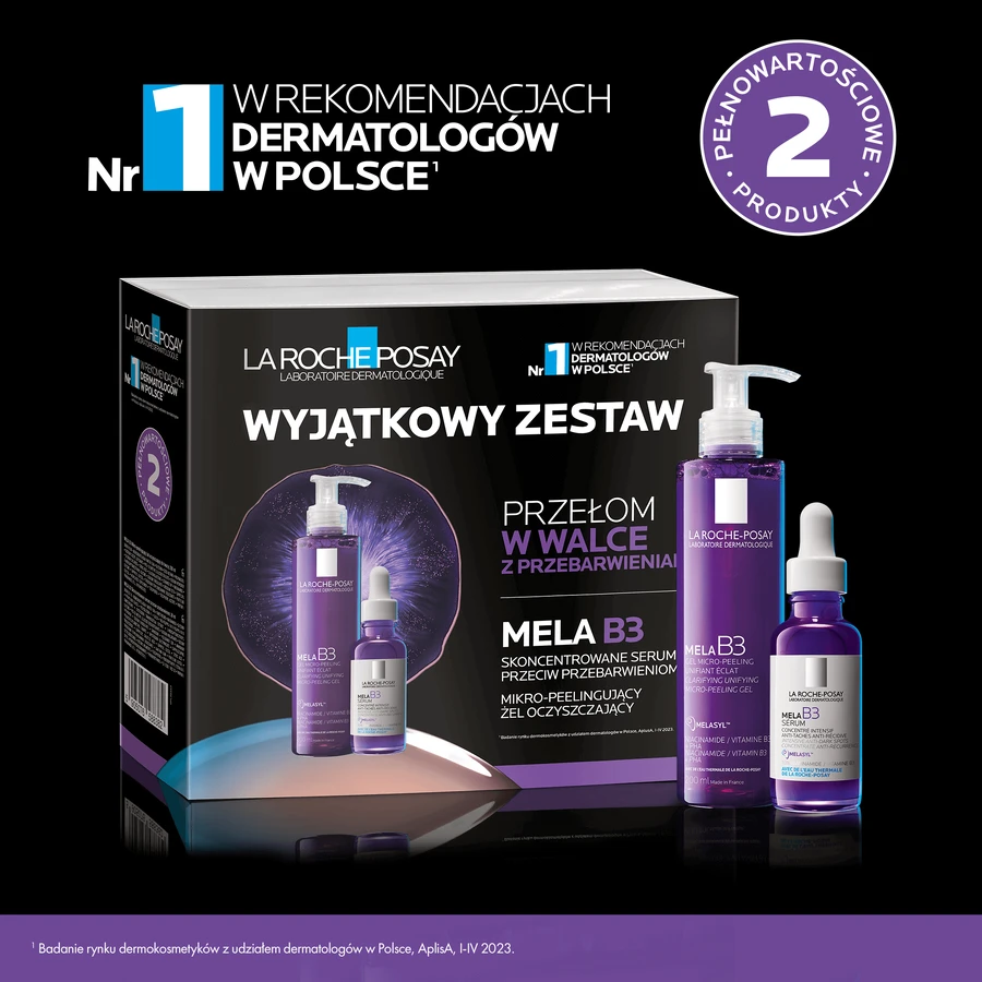 La Roche-Posay Mela B3 Kit, Микропилинг для лица, 200 мл + сыворотка против пигментации, 30 мл: цены и характеристики