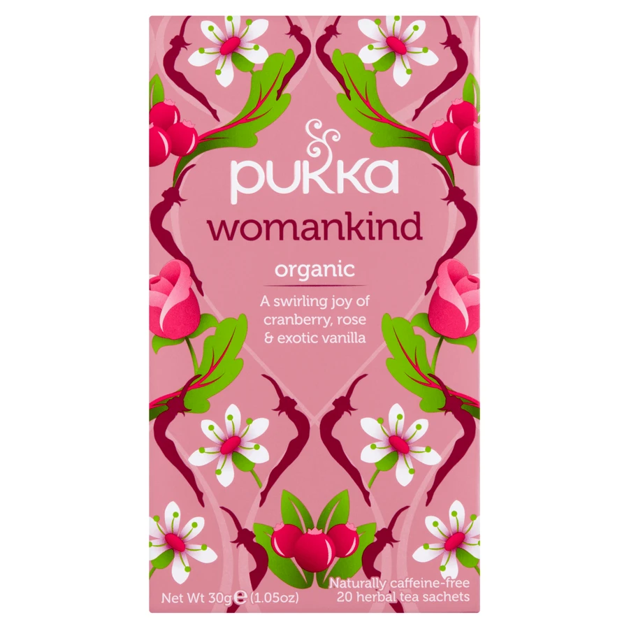 Pukka Womankind Organic, фруктово-трав'яний чай, журавлина та троянда, ароматизований, 1,5 г х 20 пакетиків: ціни та характеристики