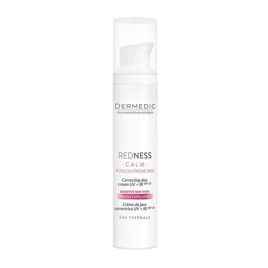 Dermedic Redness Calm, денний коригуючий крем для судинної шкіри зі схильністю до гіперчутливості, еритеми та куперозу, 40 мл, УФ+ІЧ, для судинної шкіри зі схильністю до гіперчутливості, еритеми та куперозу, 40 мл: ціни та характеристики