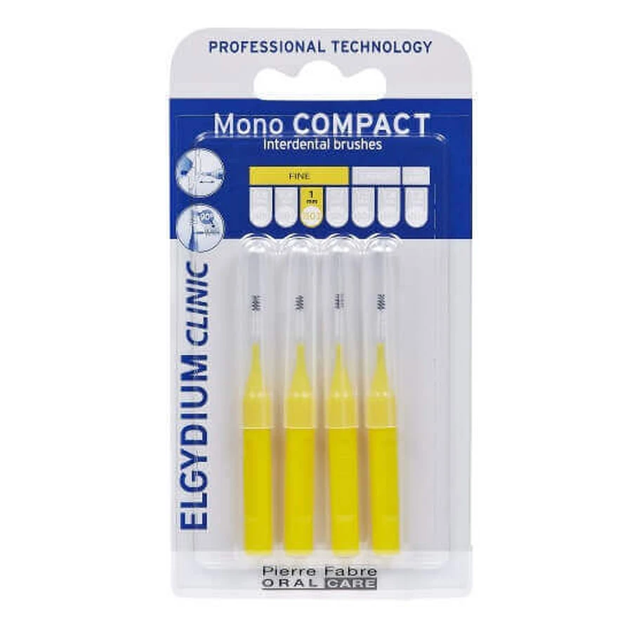 Межзубные щетки Mono Compact Yellow, 4 штуки, Elgydium: цены и характеристики