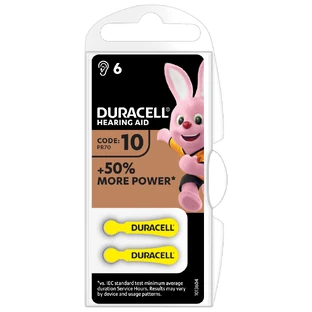 Батарейки для слухових апаратів HA ZA10, 6 штук, Duracell
