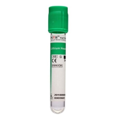 Bd vacutainer (вакутайнер) пластикова пробірка для дослідження плазми з li-гепарин 145 USP одиниць гепарину 6 мл, з корком ХЕМОГАРД