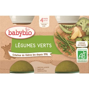 Babybio Зеленый овощной коктейль 2 x 130 г
