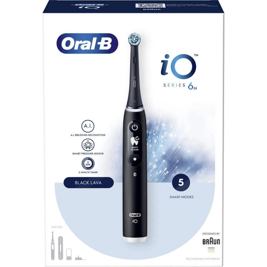 Электрическая зубная щетка Oral B iO Series 6 Black 1×1, электрическая зубная щетка: цены и характеристики