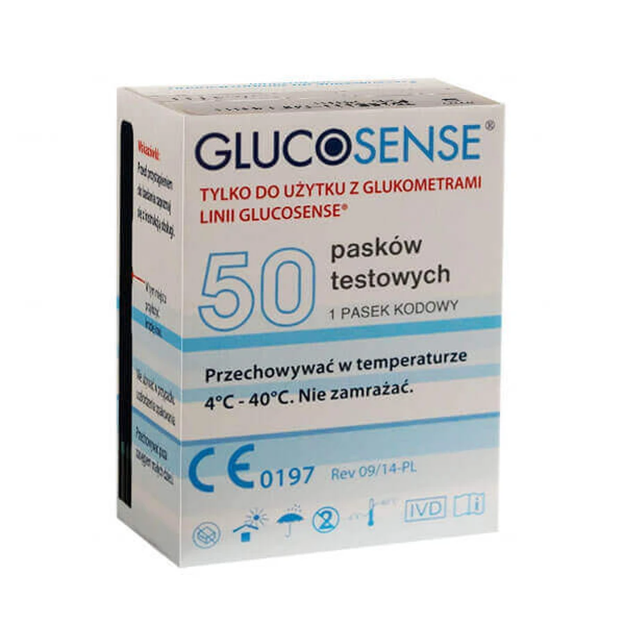 Тест-смужки для глюкометрів Glucosense, 50 шт.: ціни та характеристики