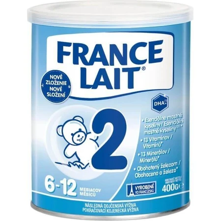 France Lait 2 последующая молочная смесь с 6-12 месяцев 1×400 г, молочная смесь с 6 месяцев: цены и характеристики