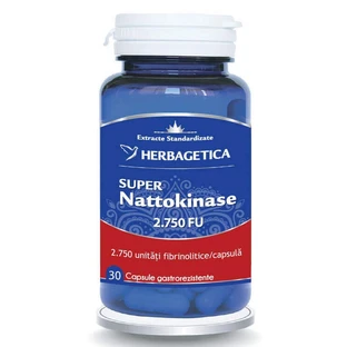 Супер наттокіназа, 2750 FU, 30 капсул, Herbagetica