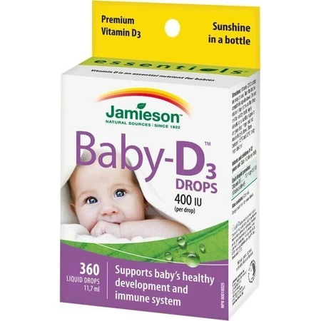 JAMIESON BABY-D3 ВІТАМІН D3 400 МО КАПСУЛИ 1×11,7 мл, дієтична добавка: ціни та характеристики