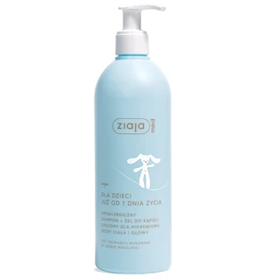 Ziaja MED Dla Dzieci Шампунь + лосьйон з 1-го дня життя для мікробіома тіла та шкіри голови, 400 мл - Тривале використання!