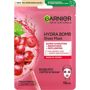 Garnier Skin Naturals Текстильна маска для розгладження і підтяжки шкіри з екстрактом винограду 28 г