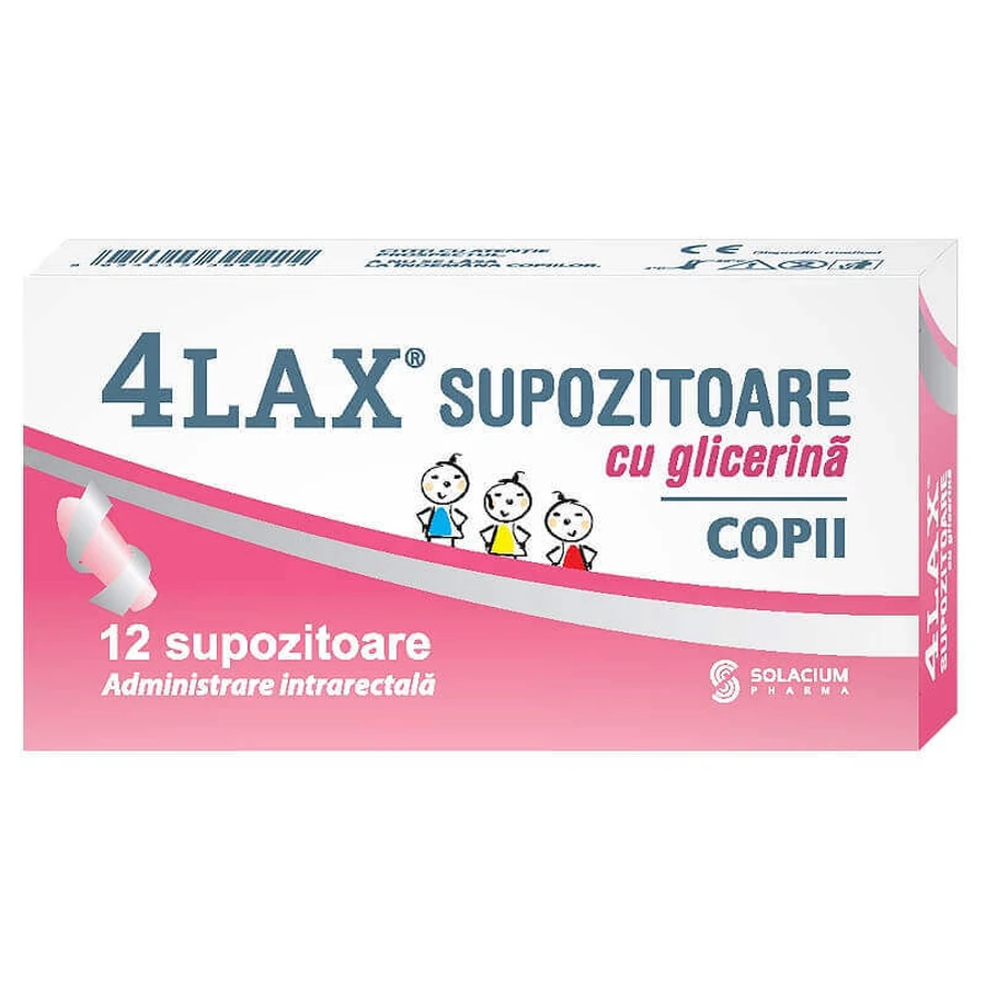 Гліцеринові супозиторії для дітей 4Lax, 12 штук, Solacium Pharma: ціни та характеристики