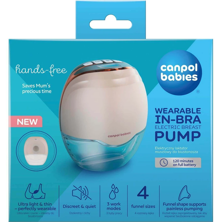 Електричний молоковідсмоктувач для бюстгальтера Canpol babies Hands-Free Електричний бюстгальтер: ціни та характеристики