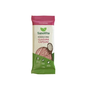 Рисовые кружочки с клубничной глазурью, 66 г, Sanovita