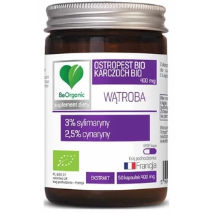 BeOrganic Расторопша БИО 3% + Артишок БИО 2,5%, 400 мг (50 капсул).