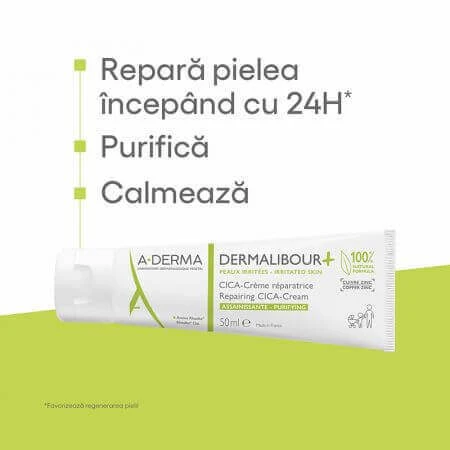 A-Derma Dermalibour Крем проти подразнень + Cica, 50 мл: ціни та характеристики