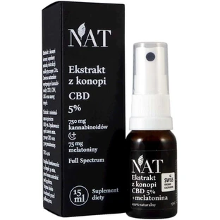 NAT Конопляний екстракт повного спектру 5% CBD + мелатонін 15мл