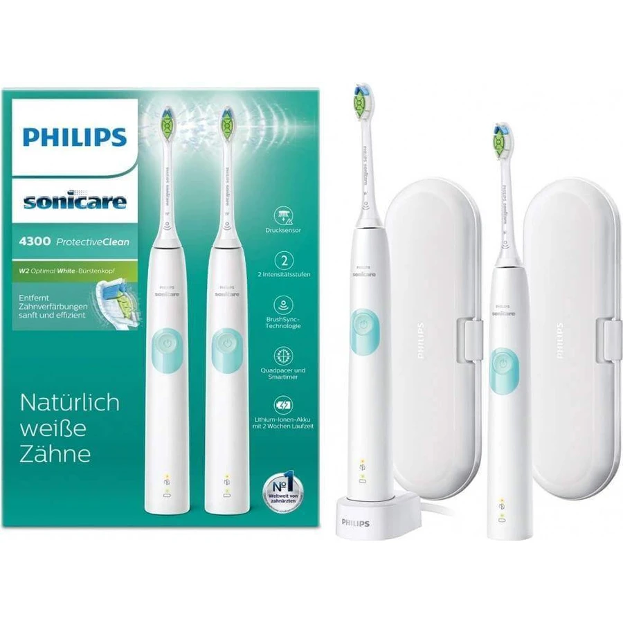 Philips Sonicare 4300 HX6807/35 1+1 1×1 набір, звукова зубна щітка 2 шт.: ціни та характеристики