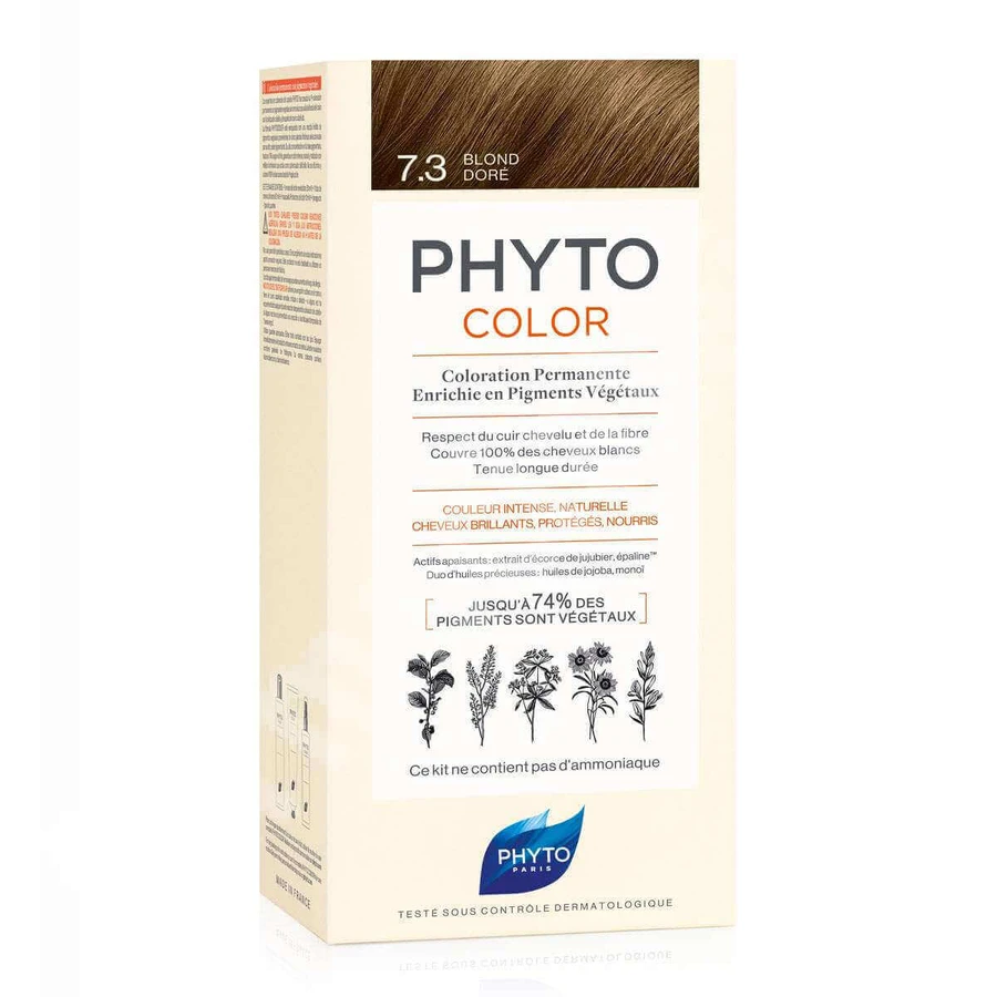 Перманентная краска для волос Phytocolor, золотистый блондин 7.3, 50 мл, Phyto: цены и характеристики