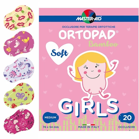 Оклюдер дитячий Pietrasanta Pharma ORTOPAD SOFT Girls Master-Aid Medium, 76х54 мм, 20 шт.: ціни та характеристики