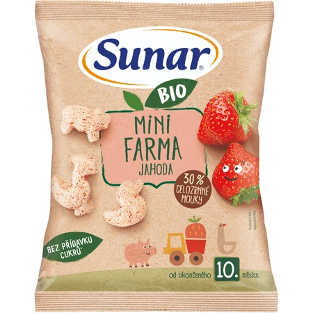 Sunar BIO baby crisps mini farm strawberry 10m+, 18 г: цены и характеристики