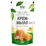 Bio naturell крем-мыло мед и молоко дой-пак 500 мл