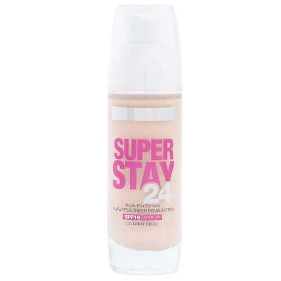 Стійкий тональний крем Maybelline, Superstay 24H, Micro-Flex, SPF19, 005 світло-бежевий, 30 мл: ціни та характеристики