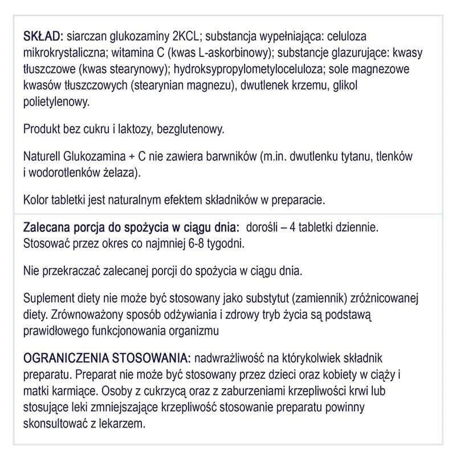 Глюкозамин + C Naturell Glucosamine + C, 100 таблеток: цены и характеристики