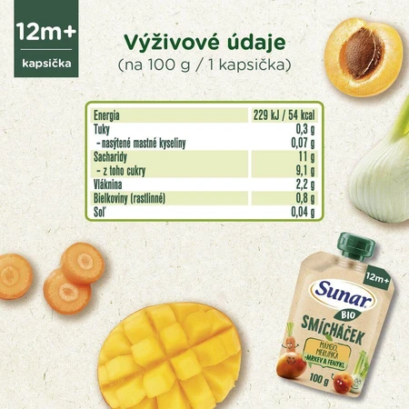 Sunar Organic фруктовая капсула Микс манго, моркови, маруа и фенхеля 100 г: цены и характеристики