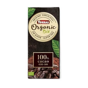 Органічний чорний шоколад зі 100% какао, 100 г, Torras