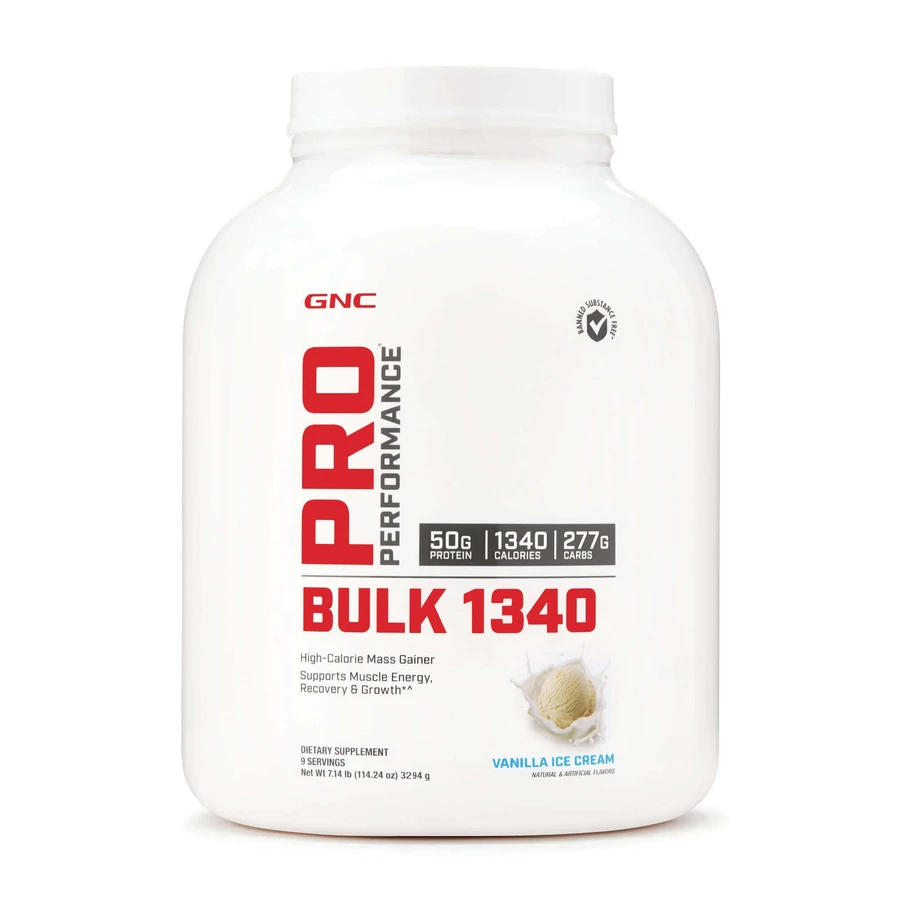 Gnc Pro Performance Bulk 1340, білково-вуглеводний гейнер зі смаком ванілі, 3294 г: ціни та характеристики