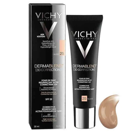 Vichy Dermablend 3D Corrective Fluid No. 25 Nude 30ml: цены и характеристики