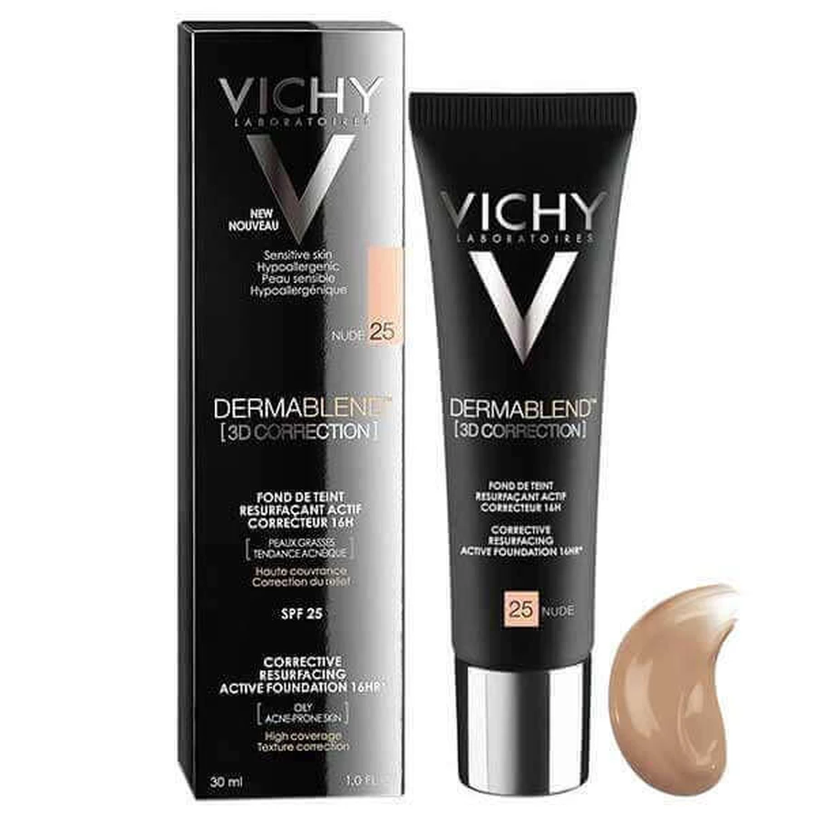 Vichy Dermablend 3D Corrective Fluid No. 25 Nude 30ml: цены и характеристики