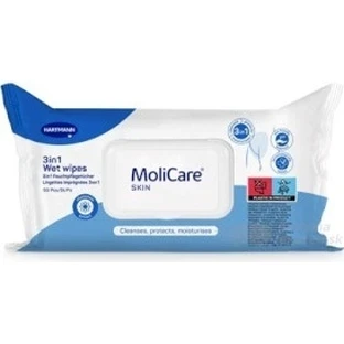 Вологі серветки MoliCare Skin 3в1 з екстрактом ромашки 1×50 шт, вологі серветки