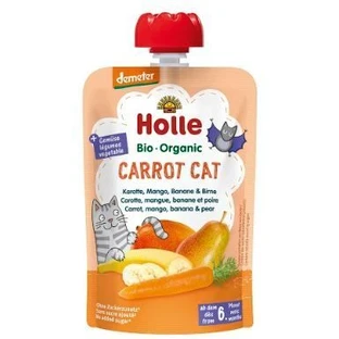 Holle Organic puree - Carrot Cat- Морковь, манго, банан и груша 100 гр.
