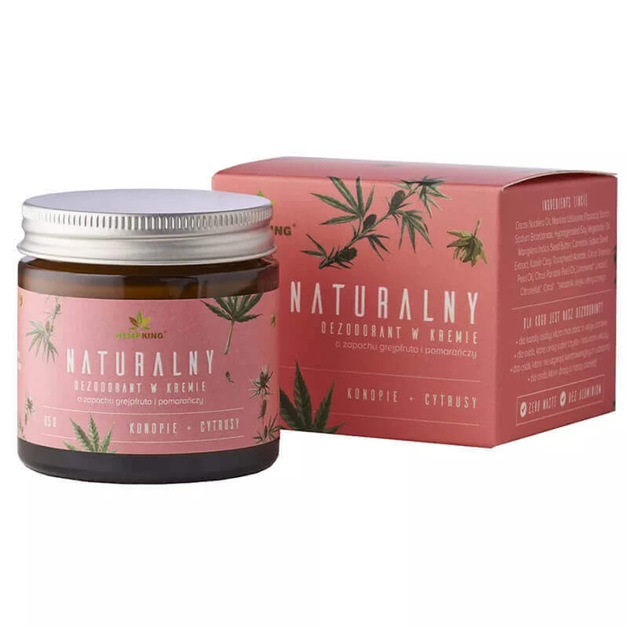 HempKing, натуральный дезодорант-крем, конопля + цитрус, 65 г: цены и характеристики