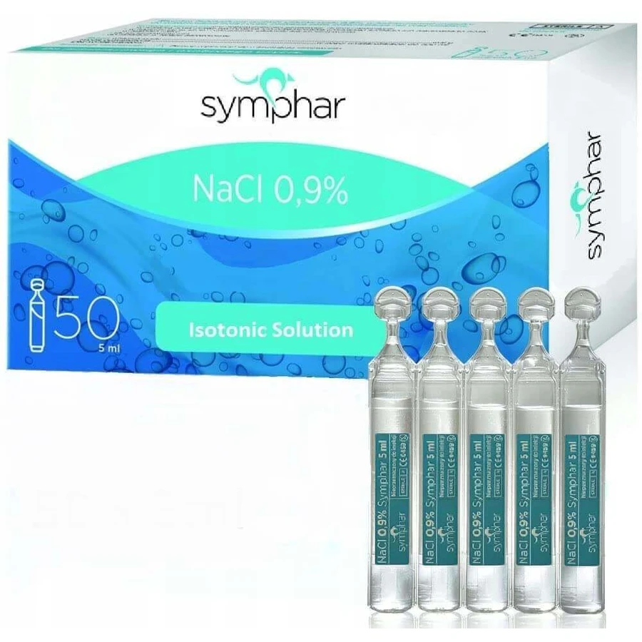 Физиологический раствор Symphar NaCl 0,9%, ампулы по 5 мл, № 50 : цены и характеристики