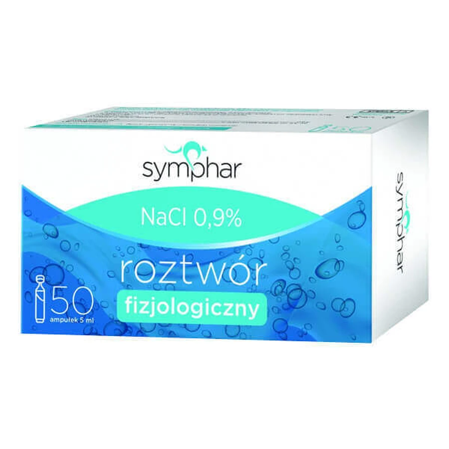 Физиологический раствор Symphar NaCl 0,9%, ампулы по 5 мл, № 50 : цены и характеристики